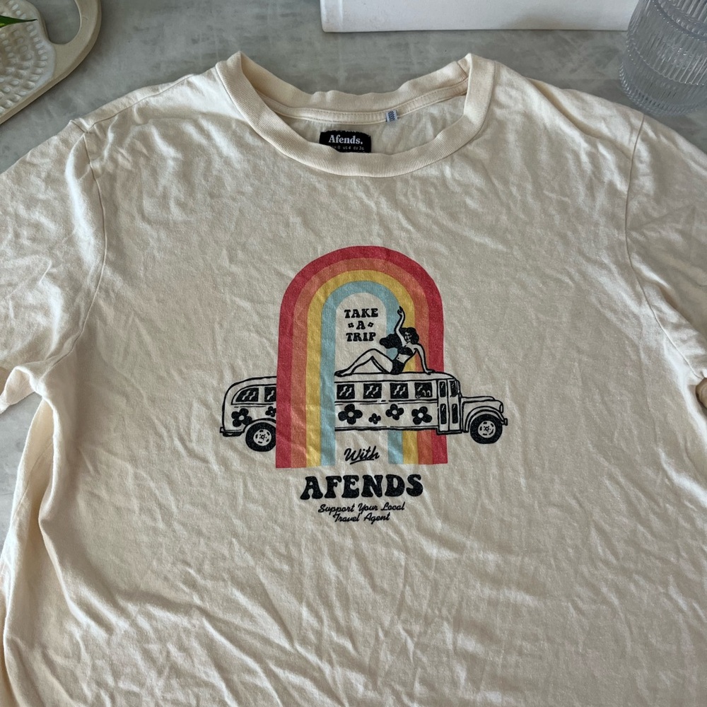 Afends Beige Casual T-Shirt